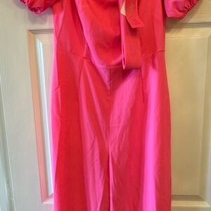 Lilly Pulitzer Bright Pink Off-the-Shoulder Dress